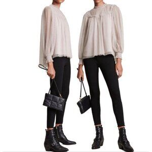 NWOT ALLSAINTS ‘PERRI’ TOP WITH METALLIC DETAILS Size 0